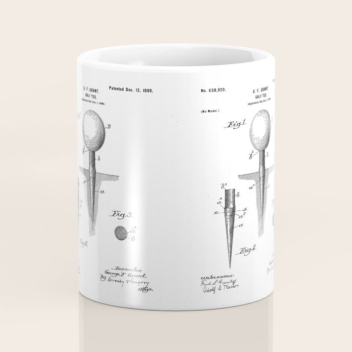 Golf Tee Patent - Golfing Tee Art - Antique Coffee Mug Gallery Image 4
