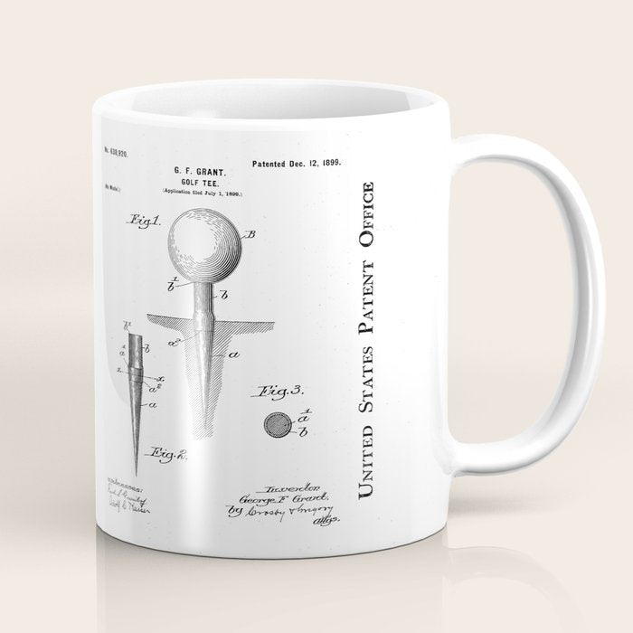 Golf Tee Patent - Golfing Tee Art - Antique Coffee Mug Gallery Image 1