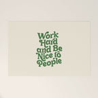 Work Hard and Be Nice to People typography in green Welcome Mat Gallery Image 1