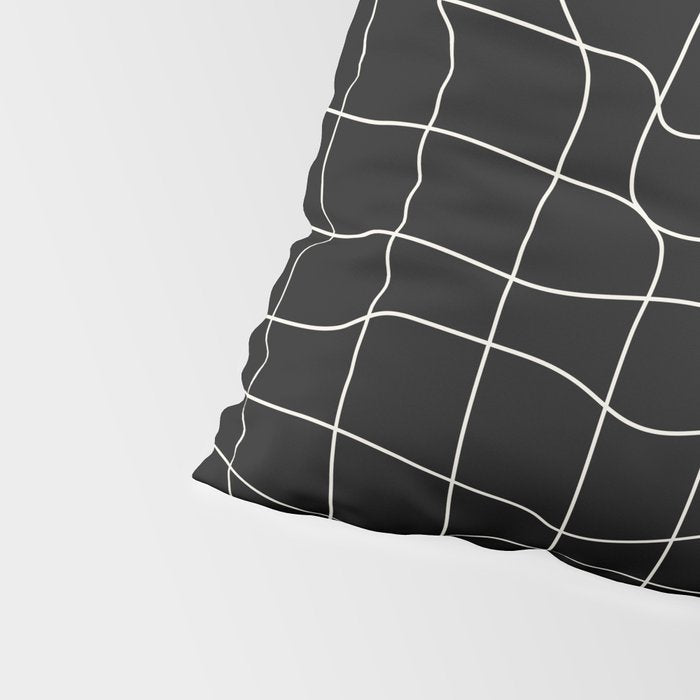 Warp Grid: Midnight Black Edition Pillow Sham Gallery Image 4