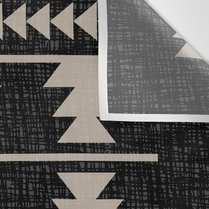 Southwestern Pattern 129 Black and Linen Wall Tapestry Gallery Image 3