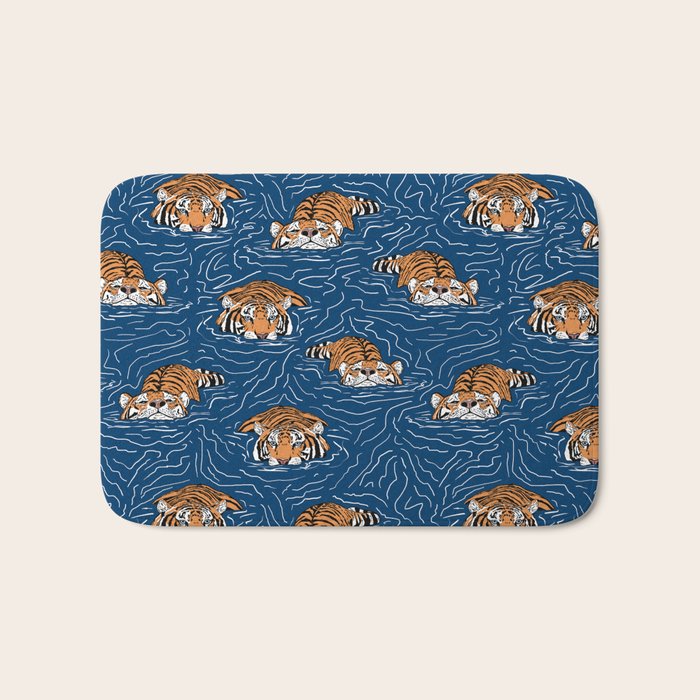 Tigers in the water Bath Mat Gallery Image 1
