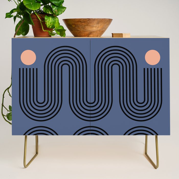 Abstraction_NEW_SUN_BLUE_LINE_POP_ART_Minimalism_0222A Credenza Gallery Image 1