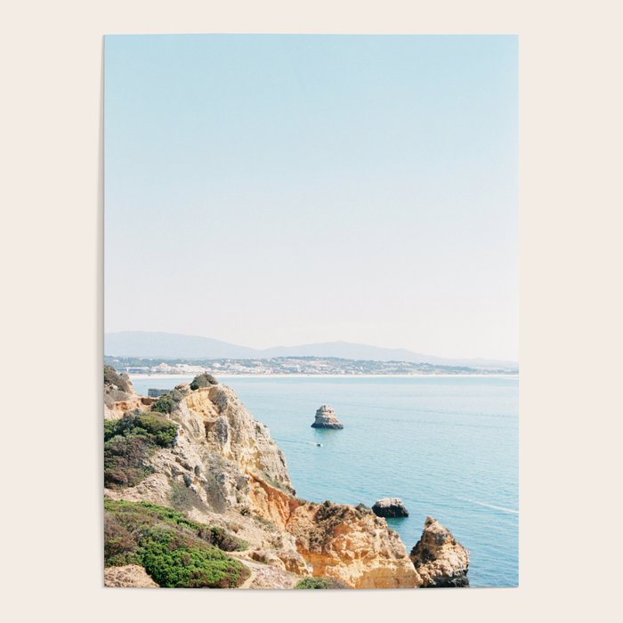 Coast of Lagos, Algarve in Portugal | Bright and airy seascape photography art Poster Gallery Image 1