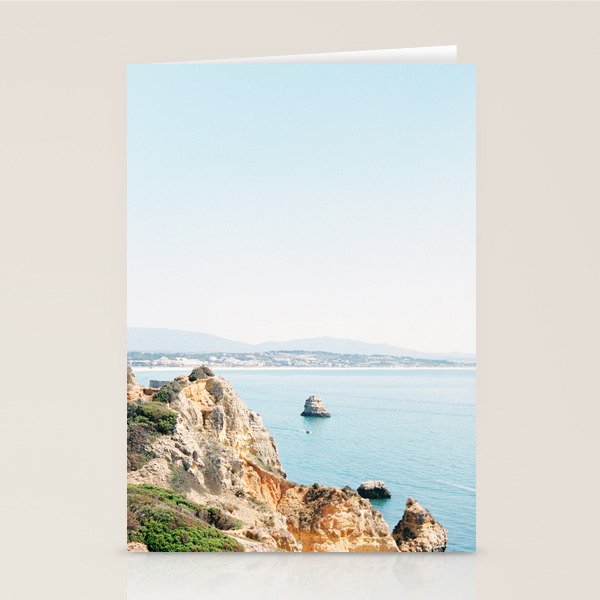 Coast of Lagos, Algarve in Portugal | Bright and airy seascape photography art Stationery Card Gallery Image 2