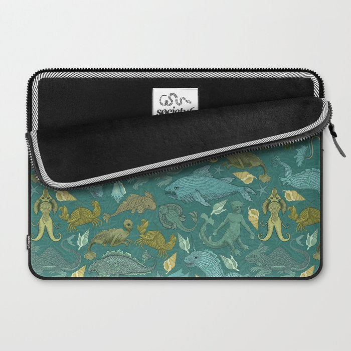 Deepsea Cryptids in Sea Green Laptop Sleeve Gallery Image 2