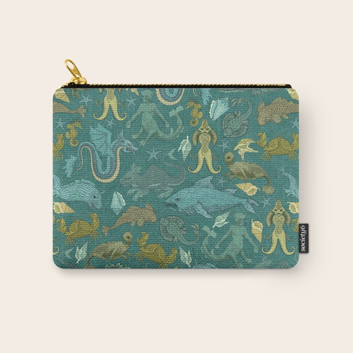 Deepsea Cryptids in Sea Green Carry All Pouch Gallery Image 1