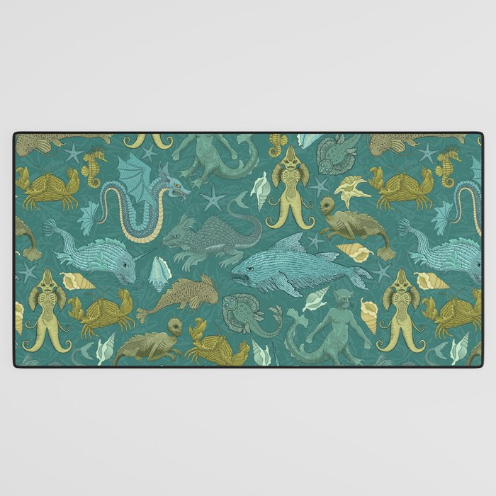 Deepsea Cryptids in Sea Green Desk Mat Gallery Image 3