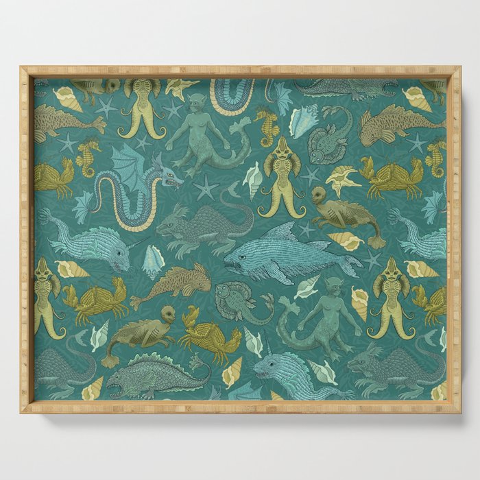 Deepsea Cryptids in Sea Green Serving Tray Gallery Image 1