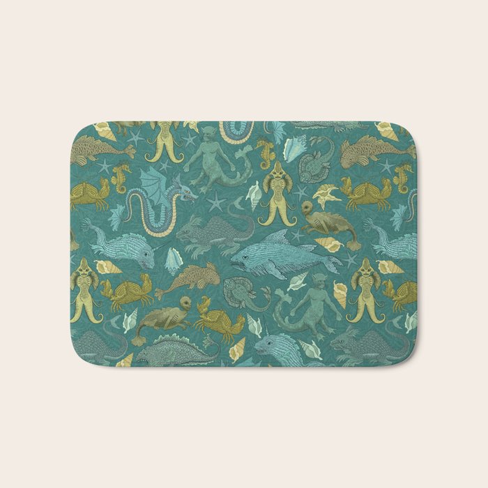 Deepsea Cryptids in Sea Green Bath Mat Gallery Image 1