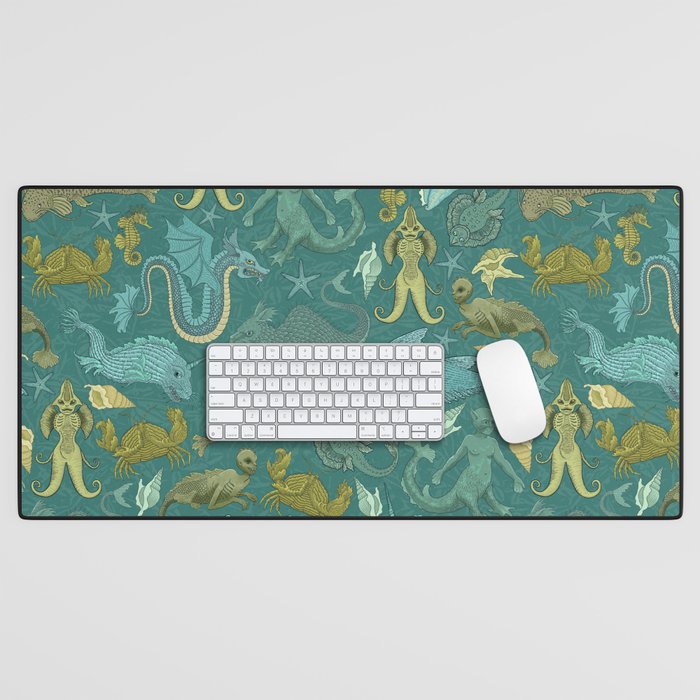 Deepsea Cryptids in Sea Green Desk Mat Gallery Image 1