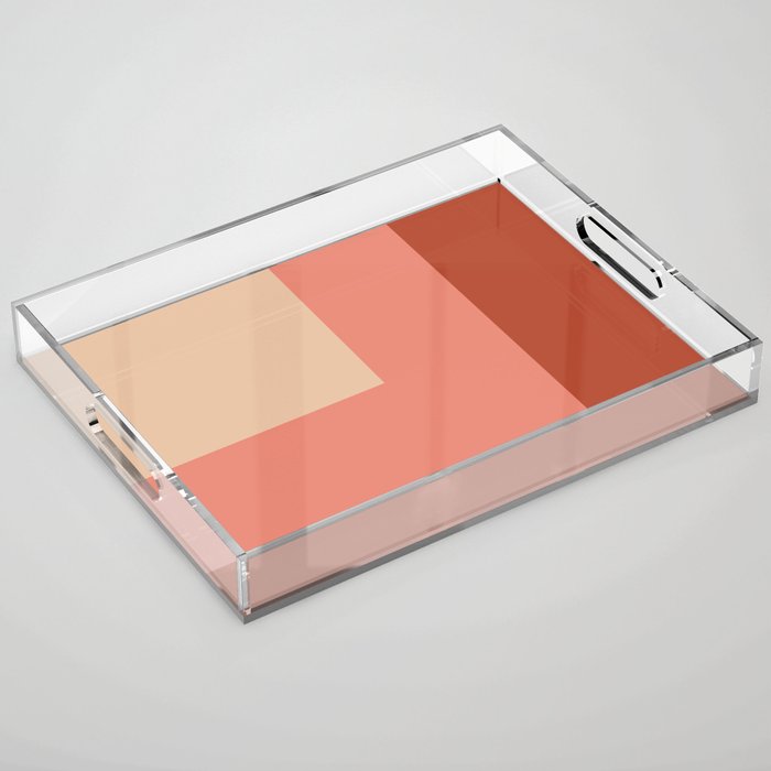 terracotta color block   Acrylic Tray Gallery Image 1