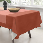 terracotta color block   Tablecloth Gallery Image 3