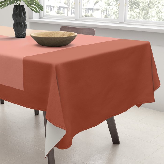 terracotta color block   Tablecloth Gallery Image 3