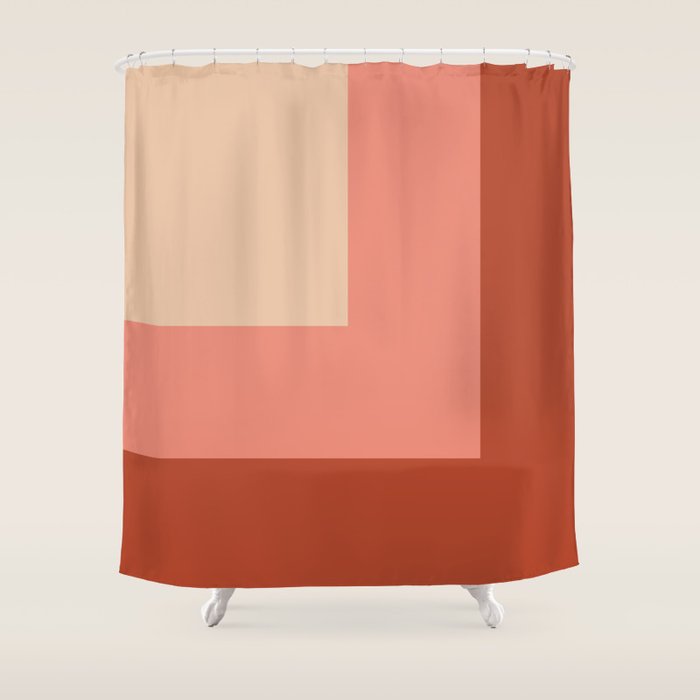 terracotta color block   Shower Curtain Gallery Image 1