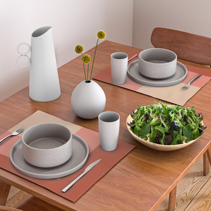 terracotta color block   Placemat Gallery Image 2