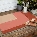terracotta color block   Outdoor Rug Gallery Image 2