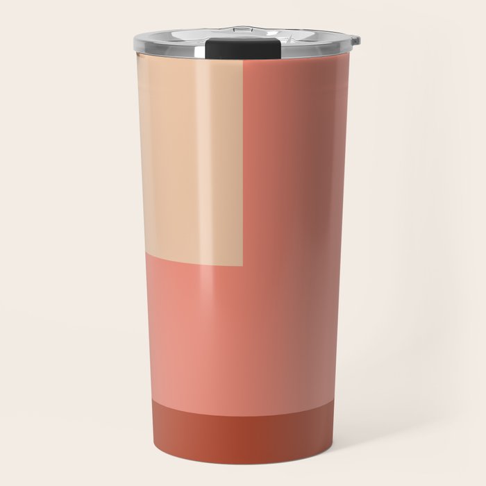 terracotta color block   Travel Mug Gallery Image 1
