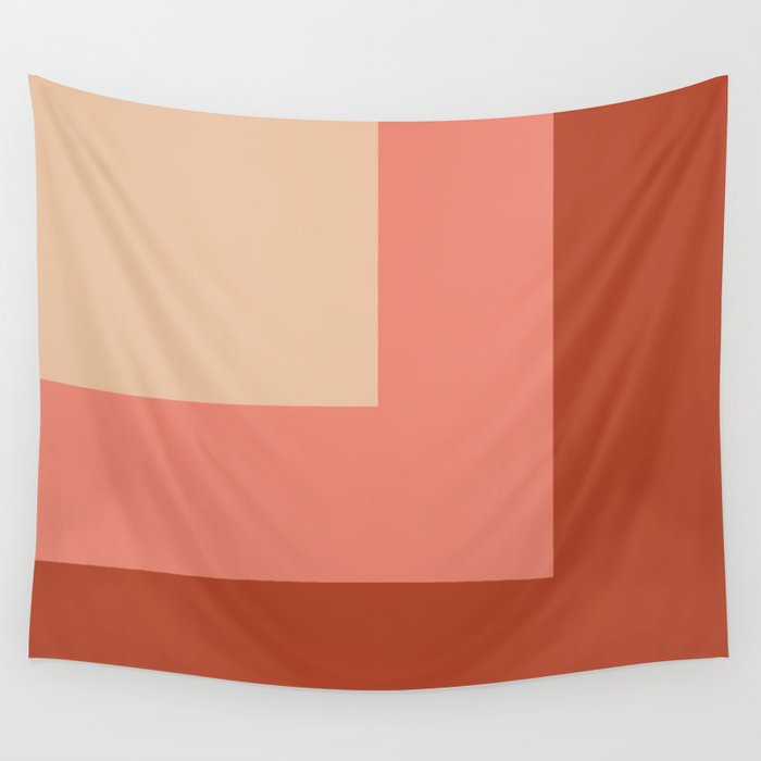 terracotta color block   Wall Tapestry Gallery Image 1