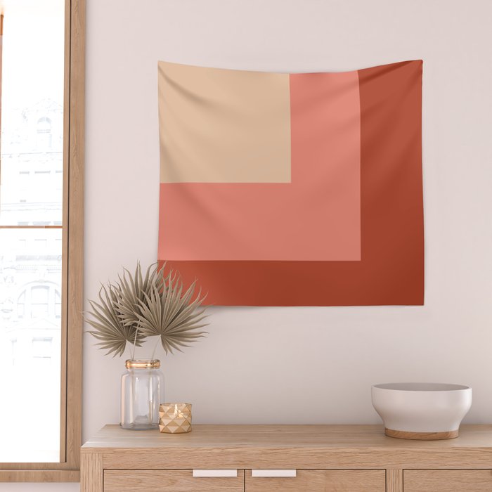 terracotta color block   Wall Tapestry Gallery Image 2