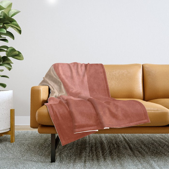 terracotta color block   Throw Blanket Gallery Image 1