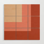 terracotta color block   Wood Wall Art Gallery Image 1