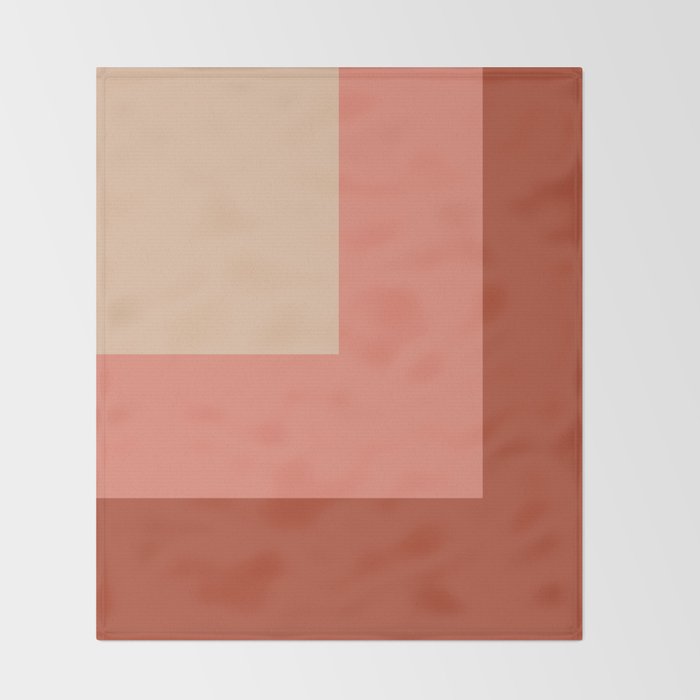 terracotta color block   Throw Blanket Gallery Image 2