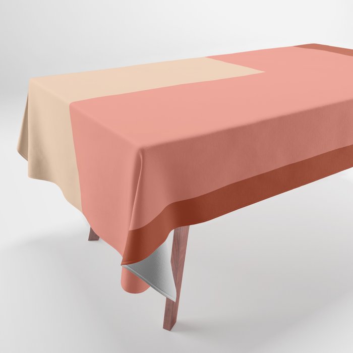 terracotta color block   Tablecloth Gallery Image 1