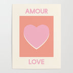 Amour Love Orange Pink Heart Poster Gallery Image 4