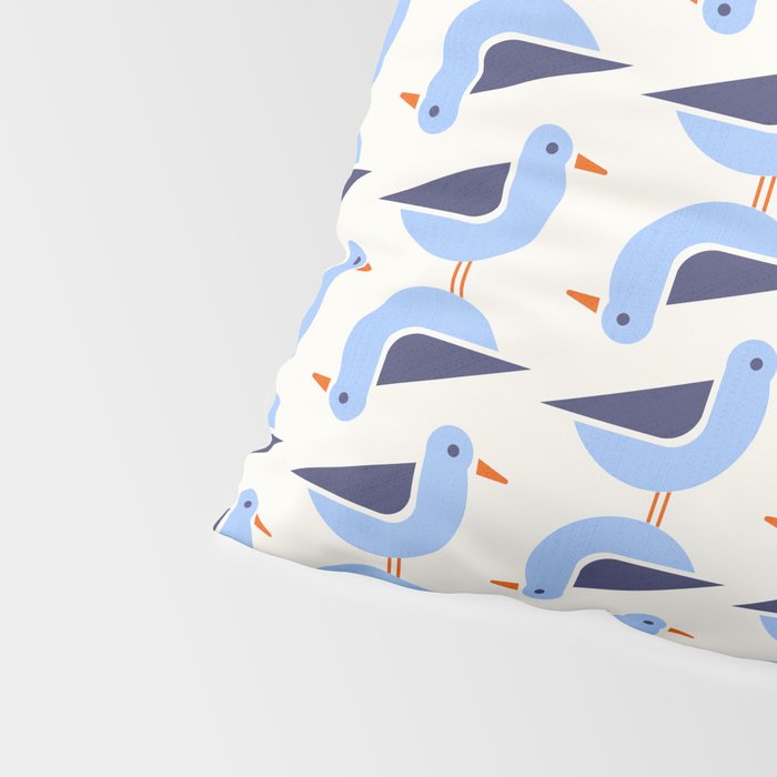 Blue Seagulls Pattern Pillow Sham Gallery Image 4