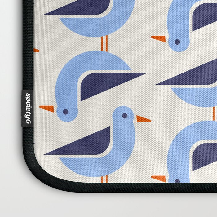 Blue Seagulls Pattern Laptop Sleeve Gallery Image 3