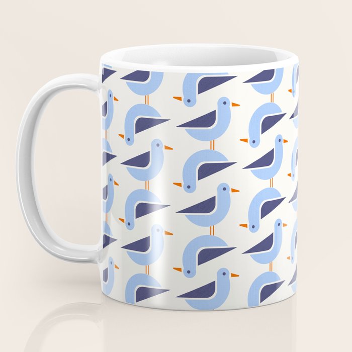 Blue Seagulls Pattern Coffee Mug Gallery Image 3