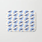 Blue Seagulls Pattern Bath Mat Gallery Image 1