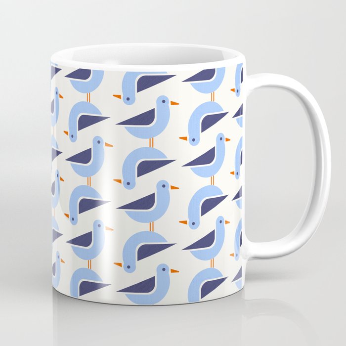 Blue Seagulls Pattern Coffee Mug Gallery Image 1