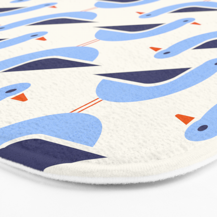 Blue Seagulls Pattern Bath Mat Gallery Image 3