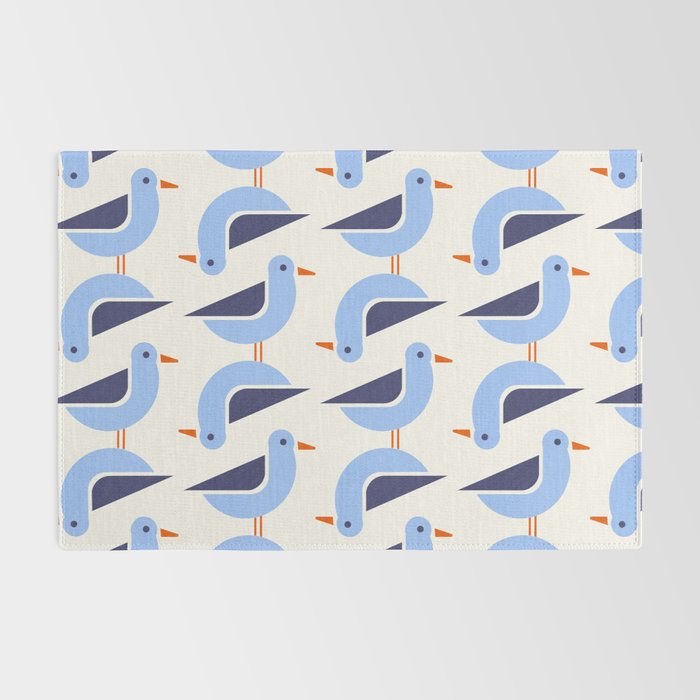 Blue Seagulls Pattern Rug Gallery Image 2