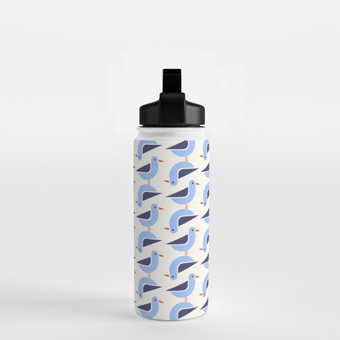 Blue Seagulls Pattern Water Bottle Gallery Image 2