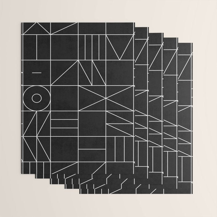 My Favorite Geometric Patterns No.9 - Black Wrapping Paper Gallery Image 3
