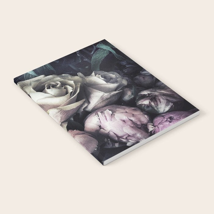 Roses peonies vintage style old masters flowers blooms Notebook Gallery Image 1