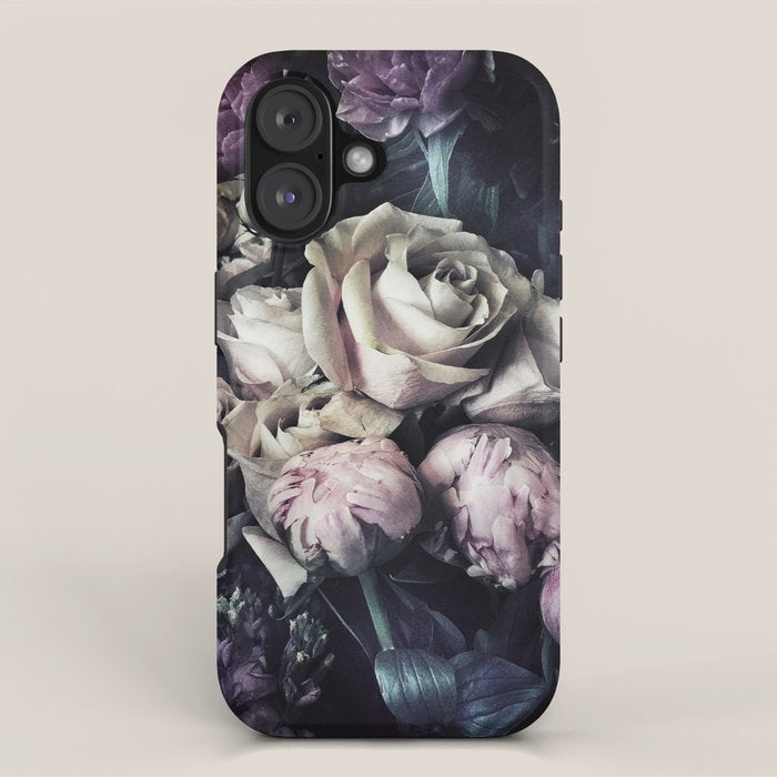 Roses peonies vintage style old masters flowers blooms iPhone Case Gallery Image 1