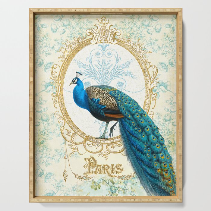 Paris Peacock Serving Tray Gallery Image 1
