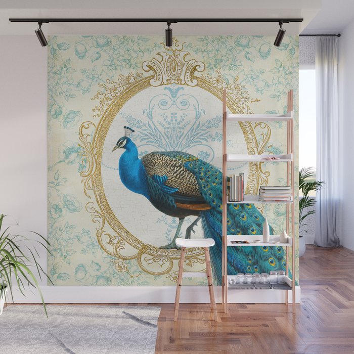 Paris Peacock Wall Mural Gallery Image 1