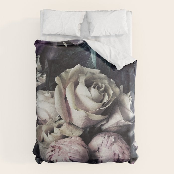 Roses peonies vintage style old masters flowers blooms Duvet Cover Gallery Image 6