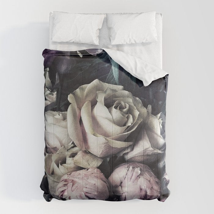 Roses peonies vintage style old masters flowers blooms Comforter Gallery Image 1