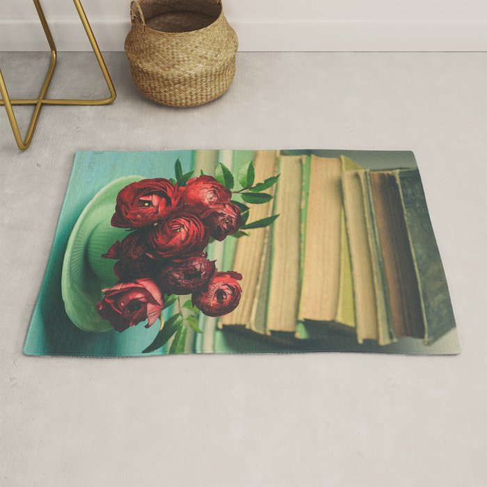 Books and Flowers Rug Gallery Image 1