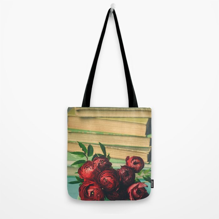 Books and Flowers Tote Bag Gallery Image 2