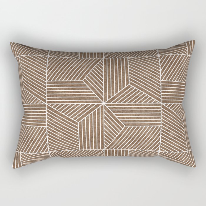 bohemian geometric tiles - brown Rectangular Pillow Gallery Image 2