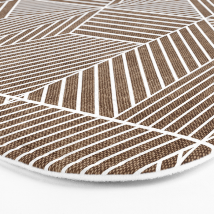 bohemian geometric tiles - brown Bath Mat Gallery Image 3