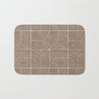 bohemian geometric tiles - brown Bath Mat Gallery Image 1