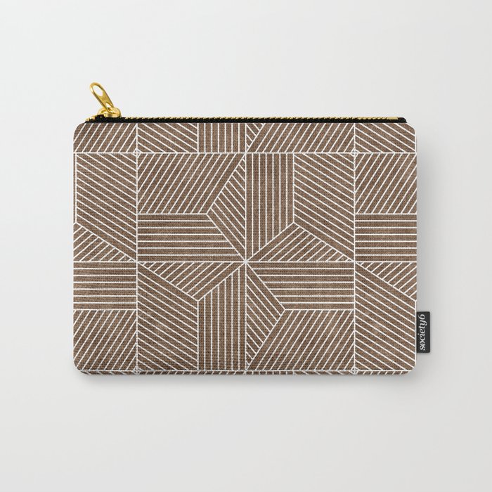 bohemian geometric tiles - brown Carry All Pouch Gallery Image 1
